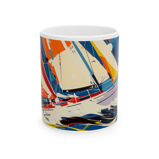 Racing Sailboat - Graphic - 11oz mug