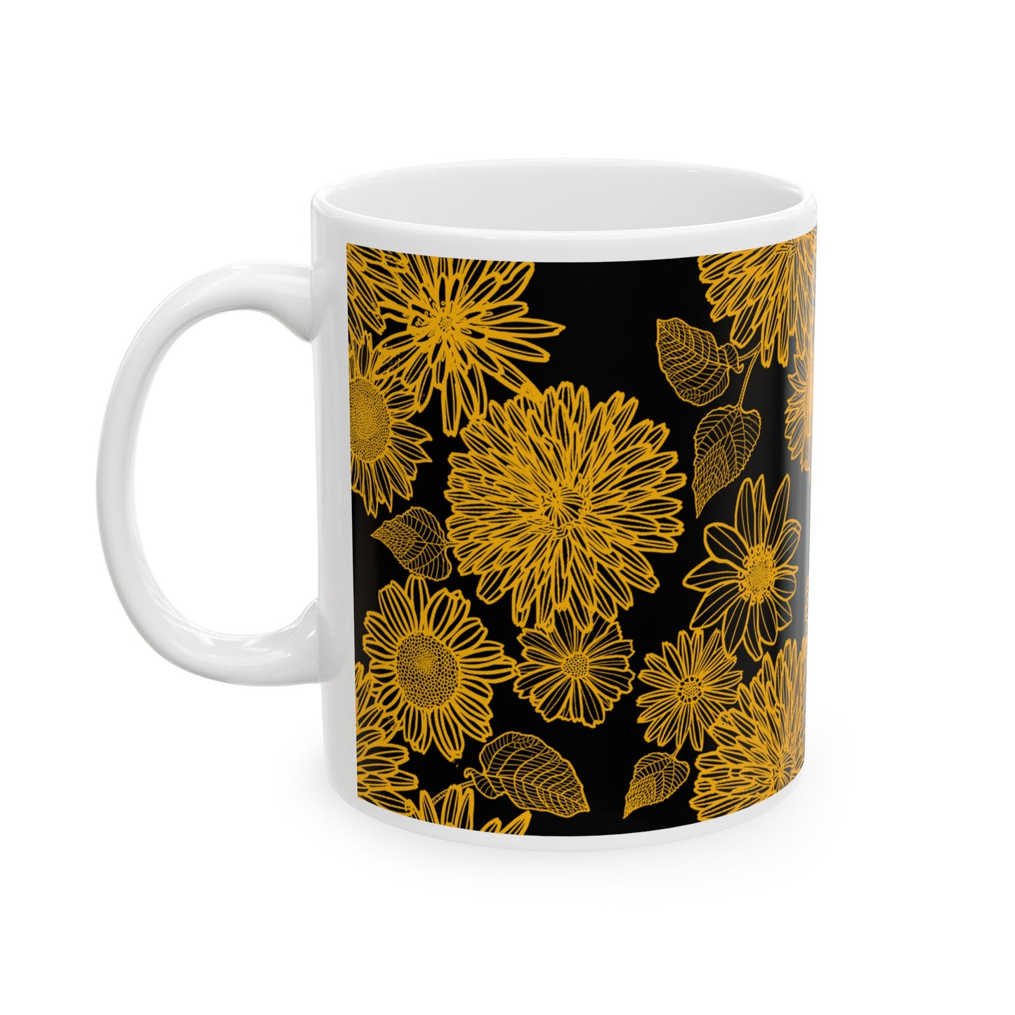 Orange Flower Filigree - 11oz mug