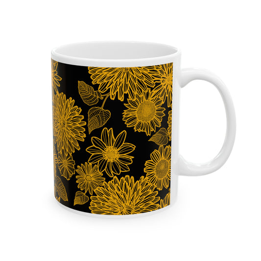 Orange Flower Filigree - 11oz mug